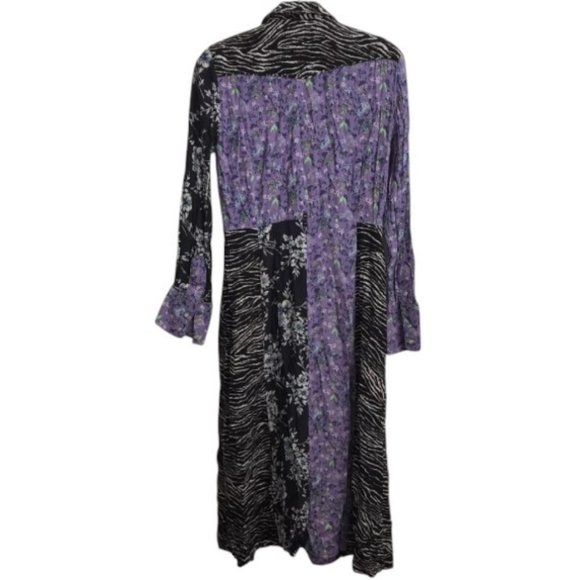 H&M purple and black button down size M - Picture 7 of 12